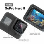 [6 Pcs] Screen Protector for GoPro Hero 8 Black, Front Screen Film + Ultra Clear Tempered Glass Screen Protector + Tempered Glass Lens Protector + Installation Accessories for Go Pro Hero8 Black