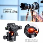 K&F Concept 68″ Carbon Fiber Camera Tripod,SA255C1 Lightweight Compact Tripod with 360 Degree Ball Head,Quick Release Plate,Detachable Monopod 10KG Load Capacity for SLR DSLR Digital Camera/Camcorder