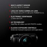 Panasonic Lumix LX100 II Large Four Thirds 21.7 MP Multi Aspect Sensor 24-75mm Leica DC VARIO-SUMMILUX F1.7-2.8 Lens Wi-Fi and Bluetooth Camera with 3″ LCD, Black (DC-LX100M2)