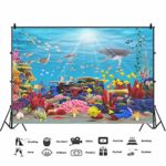 Haoyiyi 5x3ft Underwater World Photography Backdrop Fairyland Turtles Fishes Coral Seaweed Background for Photo Children Kids Summer Holiday Travel Room Mural Photo Booth Studio Props Photocall