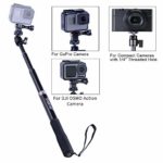 Smatree Extendable Aluminum Selfie Stick/Monopod Compatible for GoPro Max/Hero 10/9/8/7/6/5/4/3+/GOPRO Hero(2018)/AKASO GeekPro SJCAM SJ4000 SJ5000 Xiaomi Yi Camera Action 2 Camera