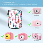 Fintie Kids Camera Case Compatible with Seckton/GKTZ/WOWGO/OMZER/Suncity/Agoigo/Ourlife/Rindol/Unicorn Toys Digital Camera, Hard Carrying Bag with Inner Pocket & Removable Strap, Raining Hearts