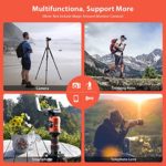 GEEKOTO 77” Tripod, Camera Tripod for DSLR, Compact Aluminum Tripod with Phone Holder Quick Release Plates for Camera iPhone,8kgs Load for Travel and Work and with 360 Degree Ball Head