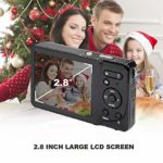 2.8 inch LCD Rechargeable FHD Mini Digital Camera, Vmotal 1080P Video Camera Students Cameras 20MP Compact Camera Travel,Holiday,Birthday Present for Kids/Beginners/Teens/Seniors (Black)