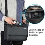 CADeN Camera Shoulder Bag, DSLR Camera Messenger Bag Case with Tripod Holder Compatible for Nikon, Canon, Sony, Mirrorless Cameras and Lenses Waterproof Black