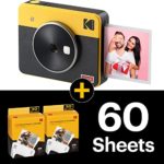Kodak Mini Shot 3 Retro (60 Sheets) 3×3 2-in-1 Instant Camera & Photo Printer, Compatible with iOS, Android & Bluetooth, Real Photo HD, 4PASS Technology & Laminated Finish – Yellow