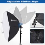 GEEKOTO Softbox Photography Lighting Kit: Professional Studio Continuous Lighting Equipment with 85W 5400K E27 Socket & 2 Reflectors 50 x 70 cm & 2 Bulbs for Filming Studio Lighting