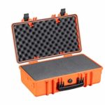 Monoprice Weatherproof Hard Case – 22in x 14in x 8in, Orange with Customizable Foam, Shockproof, IP67
