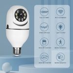 Wyzlink E27 Bulb 1080P Security Camera,PTZ 360 Degree Panoramic Wireless Connector with WiFi, Smart Motion Detection and Alarm,Rmote Viewing,Two Way Audio with 64G Memory Card