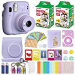 Fujifilm Instax Mini 11 Instant Camera + MiniMate Accessories Bundle + Fuji Instax Film Value Pack (40 Sheets) Accessories Bundle, Color Filters, Album, Frames (Lilac Purple, Standard Packaging)