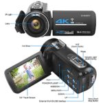Camcorder Video Camera 4K 56MP UHD Video Camera for YouTube with External Mic Video Camera Camcorder with IR Night Vision, 18X Digital Zoom Camcorder WiFi 2.4G Remote