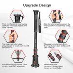 Manbily Extendable Camera Aluminum Monopod with Feet,Portable Travel Monopod with Removable Tripod Stand Base for DSLR Canon Nikon Sony Video Camcorder,5 Sections up to 67-in,Max Load 15.5 Lbs?A-222?