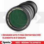 Opteka 420-800mm (w/ 2X- 840-1600mm) f/8.3 HD Telephoto Zoom Lens for Canon 90D, 80D, 77D, 70D, 60D, 50D, 7D, 6D, 5D, T7i, T7s, T7, T6s, T6i, T6, T5i, T5, T4i, T3i, SL3, SL2, SL1 Digital SLR Cameras