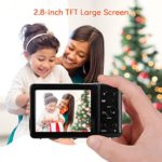Digital Camera FHD 1080P 20MP Vlogging Kids Camera with 2.8″ LCD Screen,Rechargeable Point and Shoot Camera,Video Camera Compact Portable Cameras for Kids, Beginner,Students,Teens with 8X Digital Zoom