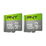 PNY 128GB Elite Class 10 U1 microSDXC Flash Memory Card 2-Pack – 100MB/s, Class 10, U1, Full HD, UHS-I, Micro SD
