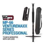 Vidpro MP-66 VentureMaxx Series Professional 70-Inch Monopod with Air Lock – Lightweight Anodized Aluminum Camera Camcorder Support Stand Adjustable 5-Section with 3 Feet Base Includes Carrying Case