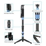 SIRUI AM-204V Professional Camera Monopod with Removable feet, Support Base,17.6lb Loading Capacity, 4 Sections up to 57.9″, 360°Panorama Panning System, Aluminum Quality (AM-204V Stand-up Monopod)