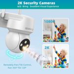 2K Security Camera Outdoor – 3MP Color Night Vision Video Surveillance Cameras, Pan & Tilt 360° View with Motion Detection Wireless Wi-Fi Home Security System, Smart Alerts,Micro SD Card&Cloud Storage