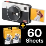 Kodak Mini Shot 2 Retro | 68-Sheet Bundle | Portable Wireless Instant Camera & Photo Printer, Compatible with iOS & Android and Bluetooth Devices, Real Photo (2.1×3.4) 4Pass Technology – White