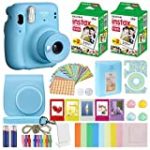 Fujifilm Instax Mini 11 Instant Camera + MiniMate Accessories Bundle + Fuji Instax Film Value Pack (40 Sheets) Accessories Bundle, Color Filters, Album, Frames (Sky Blue, Standard Packaging)