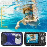 Waterproof Digital Camera 1080P 21MP HD Underwater Kids Camera with 2.8″ LCD Screen 8X Digital Zoom Rechargeable Point and Shoot Camera Compact Portable Digital Camera for Kids Students,Teens