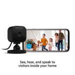 Blink Mini – Compact indoor plug-in smart security camera, 1080p HD video, night vision, motion detection, two-way audio, easy set up, Works with Alexa – 1 camera (Black)