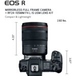 Canon EOS R RF24-105mm F4 L IS USM Lens Kit, Vlogging and Content Creator Camera 4K UHD, Digital Single-Lens Non-Reflex AF/AE Camera, 0.24 Magnification, Mirrorless, Full-Frame