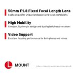 PANASONIC LUMIX S Series Camera Lens, 50mm F1.8 L-Mount Interchangeable Lens for Mirrorless Full Frame Digital Cameras, S-S50