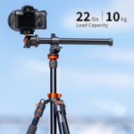 K&F Concept 78 inch DSLR Camera Tripods with Magnesium Alloy Rotatable Multi-Angle Center Column,Load Capacity up to 22lbs/10kg K234A7+BH-28L+Extension Arm Kits