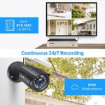 ZOSI H.265+ 8CH 5MP Lite Home Security Camera System Outdoor Indoor,5MP Lite CCTV DVR 8 Channel, 8pcs 1080P 1920TVL Surveillance Bullet Cameras,80ft Night Vision,Motion Alerts,Remote Access(No HDD)