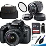 Deal-Expo Canon EOS 4000D Digital Camera with EF-S 18-55MM F3.5-5.6 III Lens + 32GB Intermediate Accessories Bundle (International Version), CN4000D-1855IIIDBB32GBINT