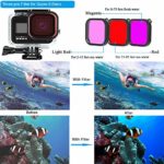 Husiway Action Camera Accessories Kit for Gopro Hero 8 Black Waterproof Housing Silicone Case Glass Screen Protector are Compatible with Gopro8 Hero8 62D (Kit for Gopro 8 Black)