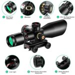 MidTen 2.5-10×40 Red Green Illuminated Mil-dot Tactical Rifle Scope with Red Laser Combo – Green Lens Color & 20mm Mounts
