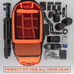InFocus Gear Photographer Backpack – Large Photography Bag for DSLR Camera, Laptop, Tripod, Lens & Accessories – Adjustable Dividers, Padded Shoulder & Waist Straps – Stylish Light Ergonomic Design