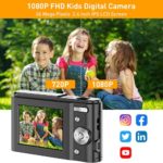 Digital Camera for Kids Girls and Boys – 1080P FHD Digital Camera 36MP LCD Screen Rechargeable Students Compact Camera Mini Camera with 16X Digital Zoom Vlogging Camera for Teens, Kids (Black)
