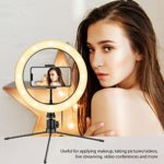 Bright Selfie Ring Tri-Color Light Compatible with Your LG Zero 10 Inch with Remote for Live Stream/Makeup/YouTube/TikTok/Video/Filming (Dimmable/Adjustable)