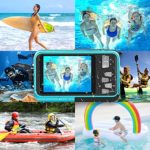 POSSRAB 13FT Underwater Camera, 48MP Photo 2.7K Video Waterproof Camera, Dual Display EIS Digital Underwater Camera for Snorkeling, Surfing, Swimming-Blue