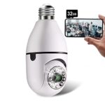 Light Bulb Camera, 1080P Wireless Home Security Camera, 360 Degree 2.4GHz WiFi Smart Surveillance Cam with Motion Detection Alarm Night Vision(No Micro SD Card)