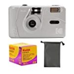 Kodak M35 35mm Reusable Film Camera, Focus Free, Build in Powerful Flash, Bundle with Film and Camera Bag (Marble Grey, Gold 200 Film 36exp. and Bag Bundle)