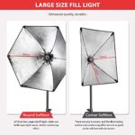 VICIALL HPUSN Softbox Lighting Kit 2x76x76cm Photography Continuous Lighting System Photo Studio Equipment with 2pcs E27 Socket 85W 5400K Bulbs for Filming Model Portrait Product Fashion Photography