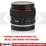 Opteka 6.5mm f/2 HD MC Manual Focus Wide Angle Circular Fisheye Lens for Sony E-Mount A6600, A6500, A6400, A6300, A6100, A6000, A5100, A5000, A3000 and NEX Mirrorless Digital Cameras