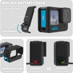 FitStill Silicone Sleeve Case for Hero 10 /Hero 9 Black, Battery Side Cover & Screen Protectors & Lens Caps & Lanyard for Go Pro Hero10 Hero9 Accessories Kit