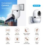 Plug-in Indoor Wireless Home Security Camera PTZ Smart WiFi Camera Baby Monitor 1080P HD Video Color Night Vision Motion Tracking Detection Two-Way Audio,Support 2.4Ghz and 5Ghz WiFi
