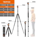Tripod Camera Tripod, Victiv 82 inches Aluminum Tripod 80 inches Monopod for DSLR, Lightweight Tripod with 360 Degree Ball Head Loads Up to 30 lbs for Travel and Work