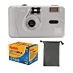 Kodak M35 35mm Reusable Film Camera, Focus Free, Build in Powerful Flash, Bundle with Film and Camera Bag (Marble Grey, Ultramax 400 Film 24exp. and Bag Bundle)