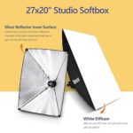 UBeesize Softbox Photography Lighting Kit, 27” x 20” Continuous Lighting Kit with 2pcs 40W E27 Socket 6500K Bulbs, Professional Photo Studio Lighting for Video Recording, Portrait Shooting