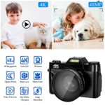 CEDITA 4K Digital Camera, 48MP Vlogging Camera with Webcam, Rechargeable YouTube Camera for Photography Auto Focus 3.0 Flip Screen Portable Blogging Camera for Teens (CE-G10)