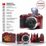 Kodak PIXPRO AZ252 Astro Zoom 16MP Digital Camera (Red) + Point & Shoot Camera Case + Transcend 32GB SD Memory Card + Rechargeable Batteries & Charger + USB Card Reader + Table Tripod + Accessories