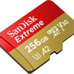 SanDisk 256GB Extreme microSDXC UHS-I Memory Card with Adapter – C10, U3, V30, 4K, 5K, A2, Micro SD Card – SDSQXAV-256G-GN6MA