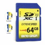 64GB Class 10 SDXC Flash Memory Card Full Size SD Card USH-I U1 Trail Camera Memory Card by Micro Center (5 Pack)